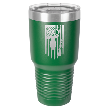 Deer-Gun-Flag Design Tumbler